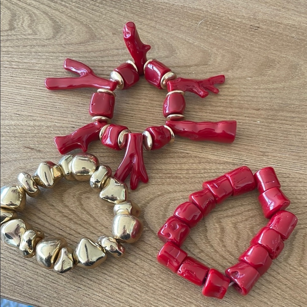 Zara Red and Gold Bracelet Set